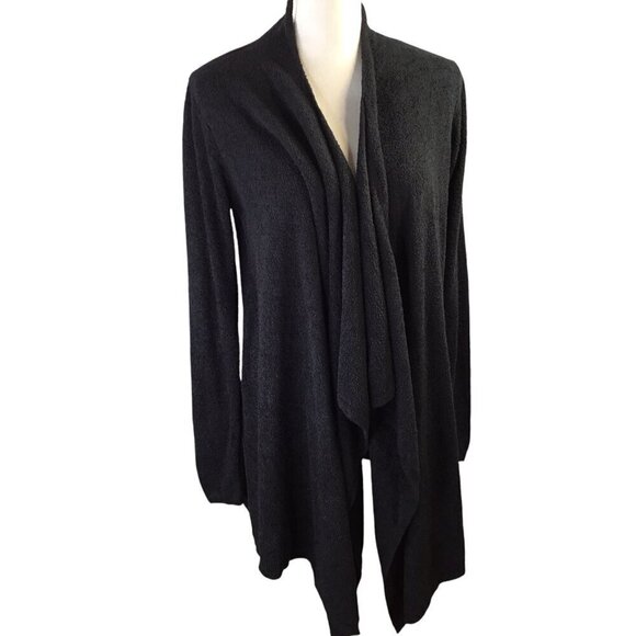 Barefoot Dreams Bamboo Chic Lite Cardigan Sweater Black L/XL Wrap Open Front - Picture 1 of 8